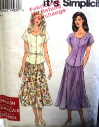 7197 SO EZ SS BUTTON DOLMAN TOP,FLARE SKIRT PATTERN 6-16